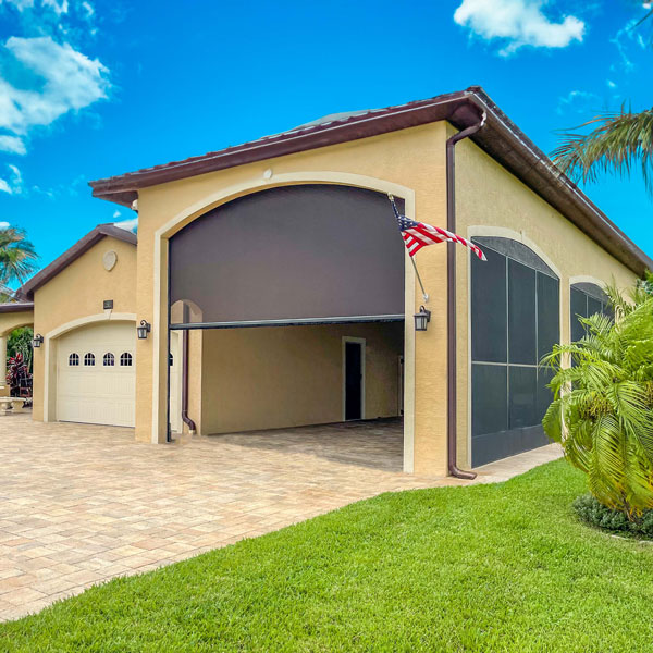 covered patio shades installed by Ventana Outdoor Shades & Awnings in Houston, TX
